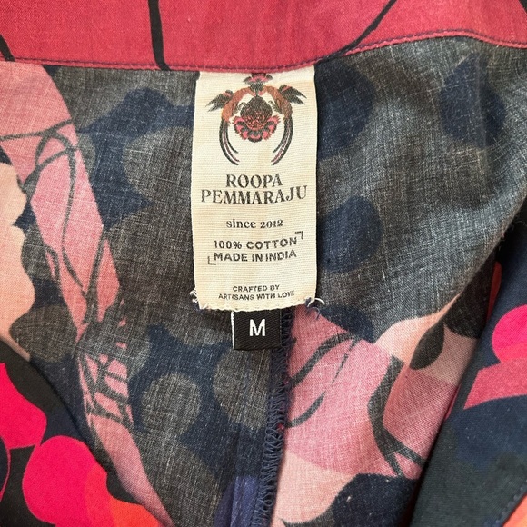 Anthropologie Wide Leg Pants Red & Black Floral Size M NWOT - Picture 4 of 9